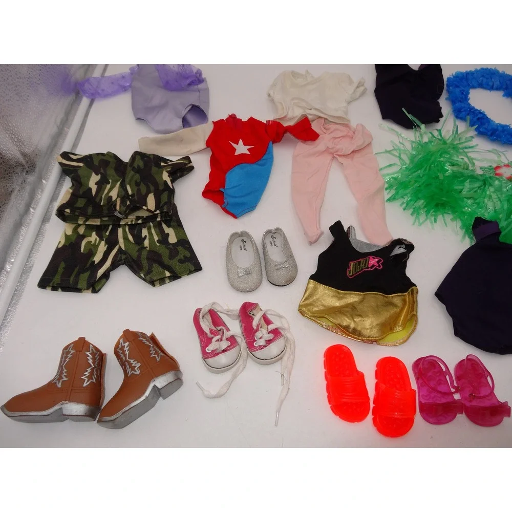 Our Generation Doll Clothes Accessories Lot Hula Skirt‎ Cowboy Boots Life Jacket